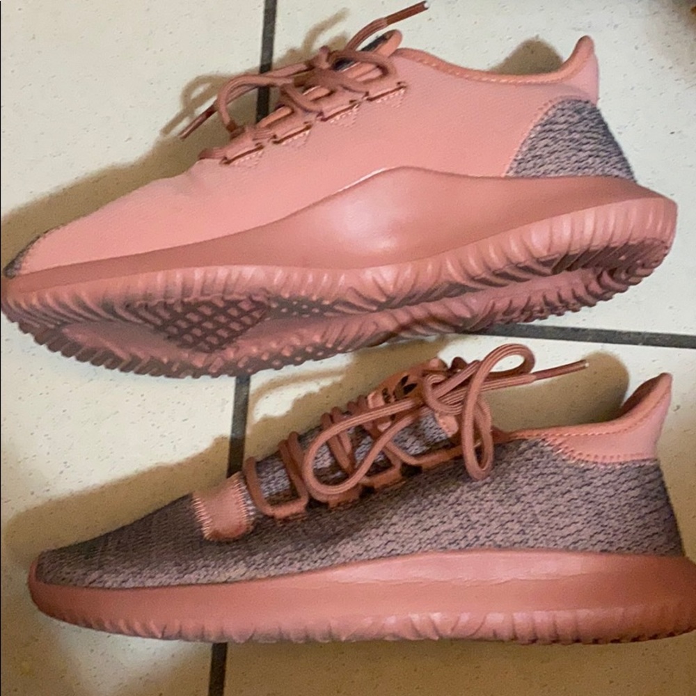 Salmon colored adidas